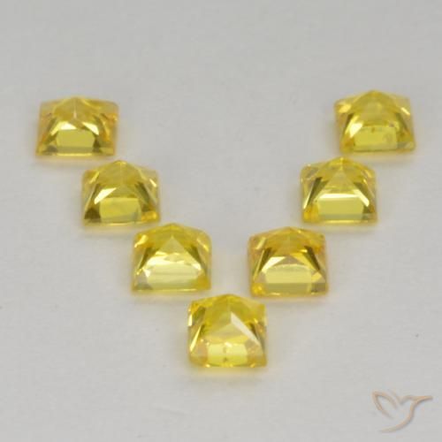 Pedras preciosas de Safira Amarelo claro médio natural de 1.03 ct, Quadrado, VS