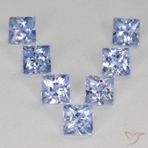 1.51ctw Natural Pastel Azul Safira, Quadrado, VS