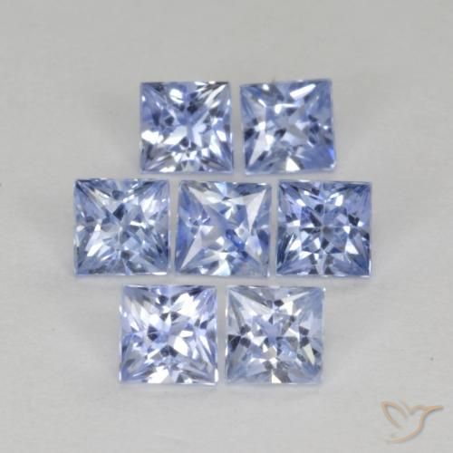 Pedras preciosas de Safira Pastel Azul natural de 1.51 ct, Quadrado, VS