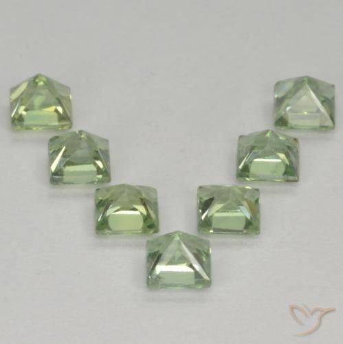 Pedras preciosas de Safira Verde Sábio Claro natural de 1.59 ct, Quadrado, VS