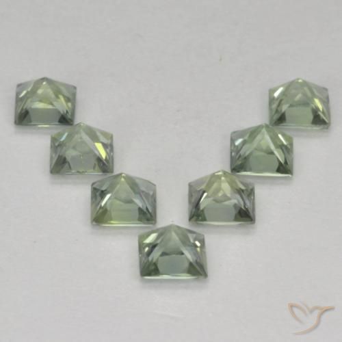 Pedras preciosas de Safira Luz verde natural de 1.15 ct, Quadrado, VS