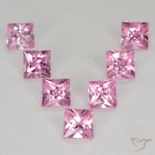 Pedras preciosas de Safira Roxo Royal Muito Claro Rosa natural de 1.19 ct, Quadrado, VS