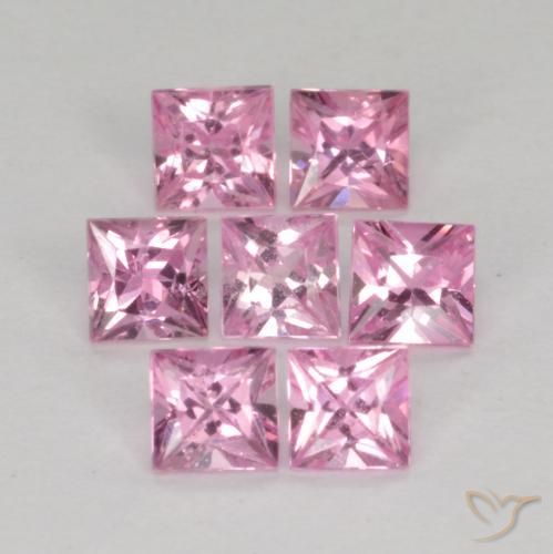 Pedras preciosas de Safira Roxo Royal Muito Claro Rosa natural de 1.19 ct, Quadrado, VS