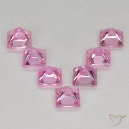 Pedras preciosas de Safira Roxo Royal Muito Claro Rosa natural de 1.19 ct, Quadrado, VS