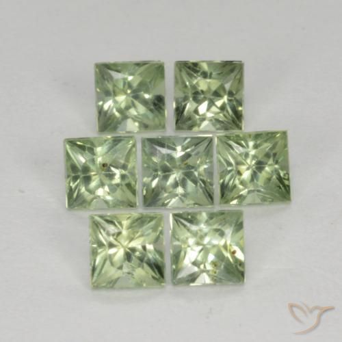 Pedras preciosas de Safira Luz verde natural de 1.55 ct, Quadrado, VS