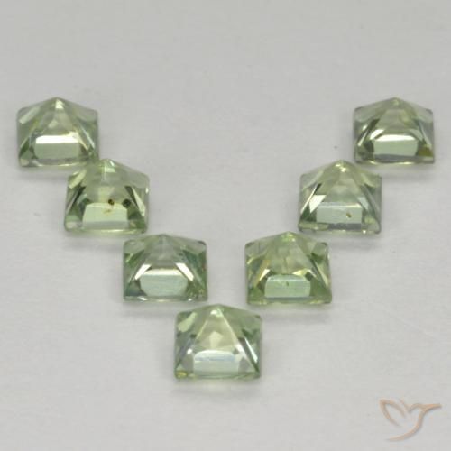 Pedras preciosas de Safira Luz verde natural de 1.55 ct, Quadrado, VS