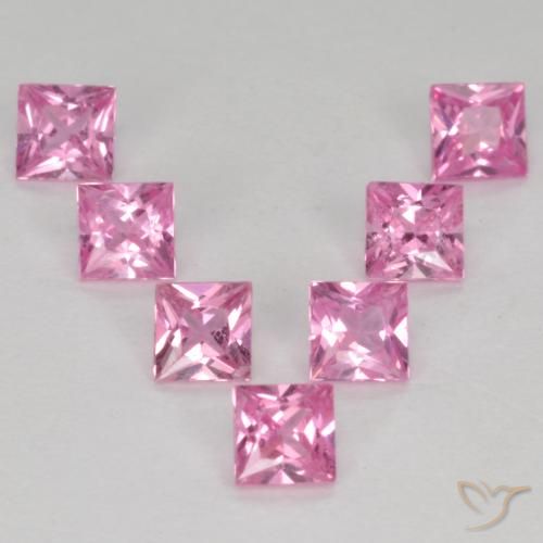 1.03ctw Natural Roxo Royal Muito Claro Rosa Safira, Quadrado, VS
