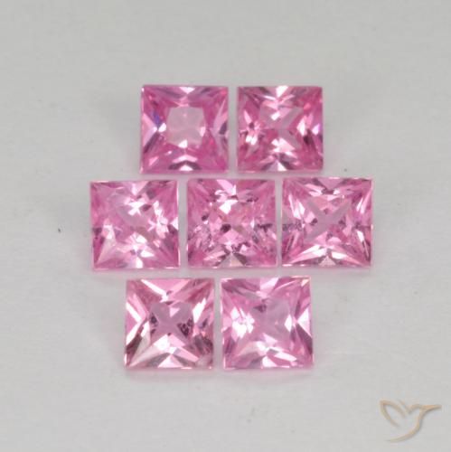 Pedras preciosas de Safira Roxo Royal Muito Claro Rosa natural de 1.03 ct, Quadrado, VS