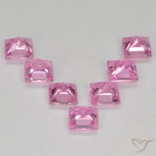 Pedras preciosas de Safira Roxo Royal Muito Claro Rosa natural de 1.03 ct, Quadrado, VS