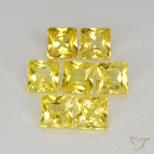 Pedras preciosas de Safira Amarelo natural de 1.68 ct, Quadrado, VS