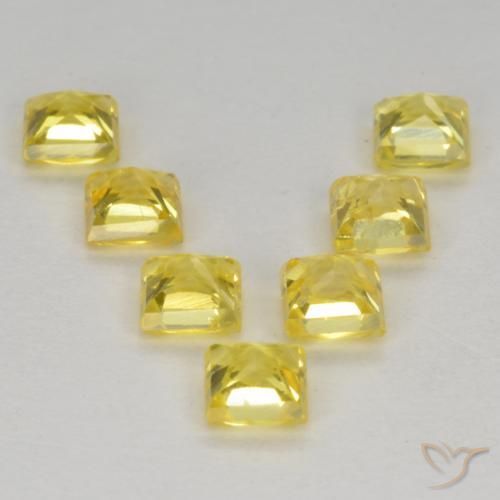 Pedras preciosas de Safira Amarelo natural de 1.68 ct, Quadrado, VS