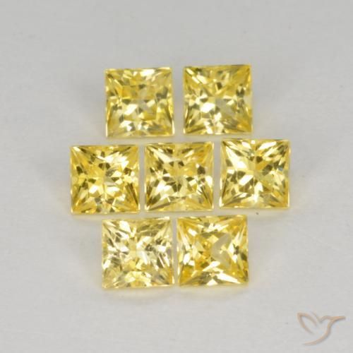 Pedras preciosas de Safira Amarelo Toscana natural de 1.32 ct, Quadrado, VS