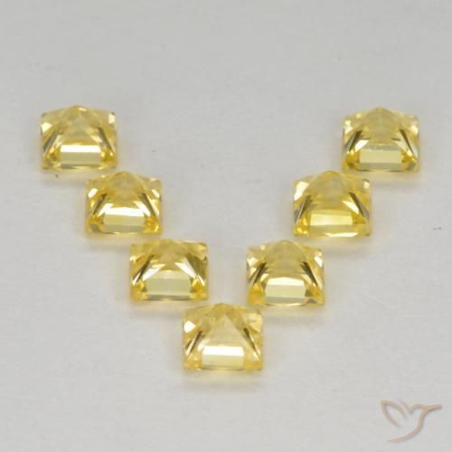 Pedras preciosas de Safira Amarelo Toscana natural de 1.32 ct, Quadrado, VS
