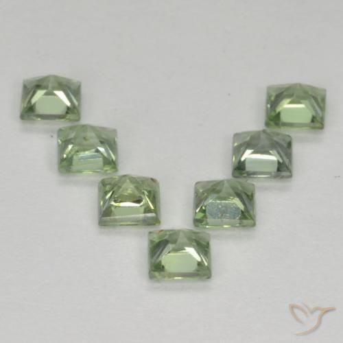 Pedras preciosas de Safira Luz verde natural de 1.40 ct, Quadrado, VS