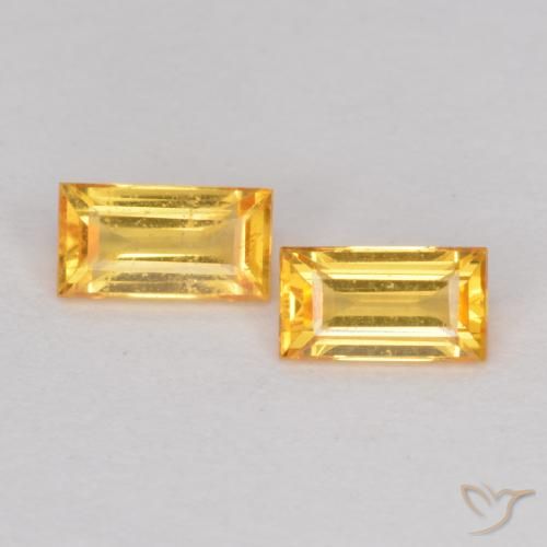 0.50ctw Natural ouro brilhante Safira, baguete, VS