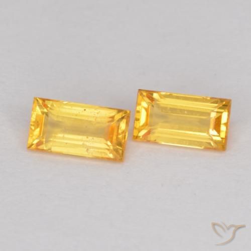 Pedras preciosas de Safira ouro brilhante natural de 0.50 ct, baguete, VS