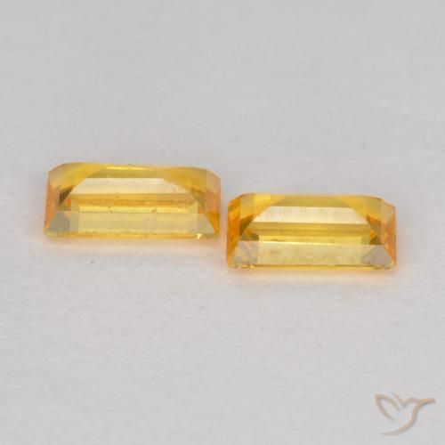 Pedras preciosas de Safira ouro brilhante natural de 0.50 ct, baguete, VS
