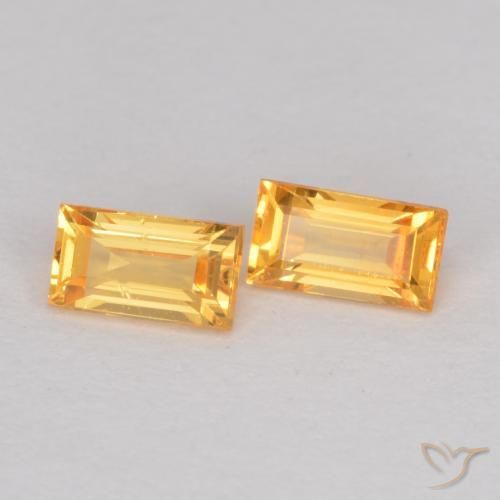 Pedras preciosas de Safira Laranja Médio natural de 0.51 ct, baguete, VS