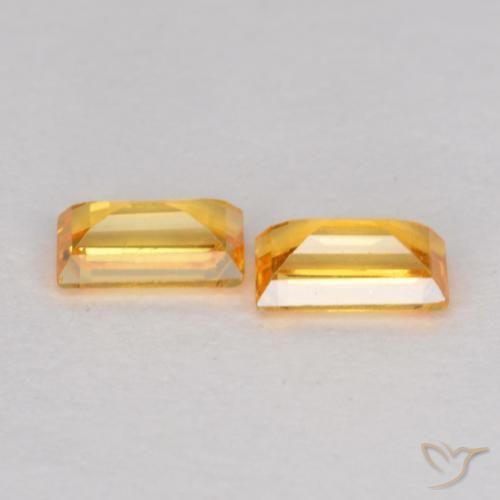 Pedras preciosas de Safira Laranja Médio natural de 0.51 ct, baguete, VS