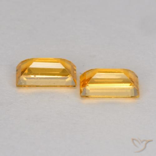 Pedras preciosas de Safira Dourado Médio-escuro natural de 0.54 ct, baguete, VS