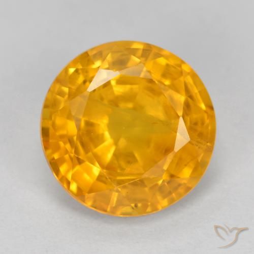 3.15ct Natural Laranja-Ouro Safira, Redondo, VS-SI