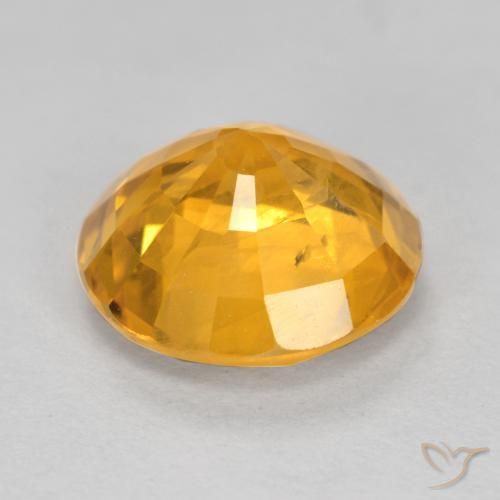 Safira Laranja-Ouro Natural 3.15ct, Redondo, VS-SI