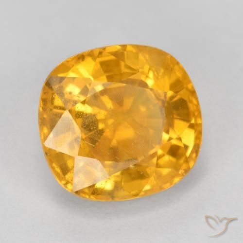 Safira Dourado Escuro Natural 3.25ct, Almofada, VS-SI