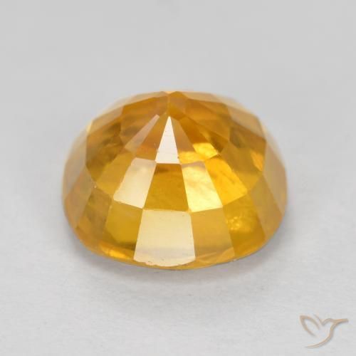 Safira Dourado Escuro Natural 3.25ct, Almofada, VS-SI
