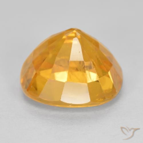 Safira Laranja Médio-Claro Natural 5.00ct, Almofada, VS-SI