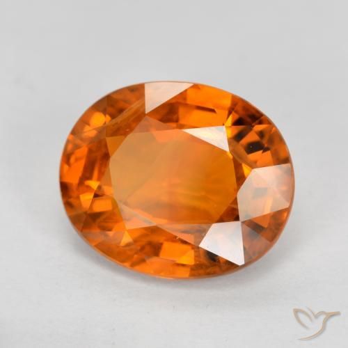 Safira Laranja Médio Natural 4.03ct, oval, VS-SI