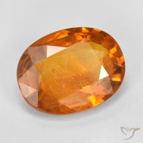 Safira laranja avermelhado Natural 6.96ct, oval, VS-SI
