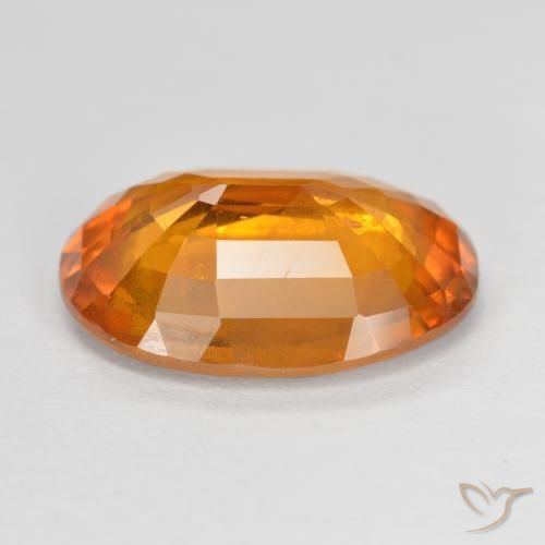 Safira laranja avermelhado Natural 6.96ct, oval, VS-SI