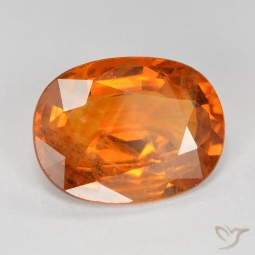 Safira Laranja Médio Natural 6.78ct, oval, VS-SI
