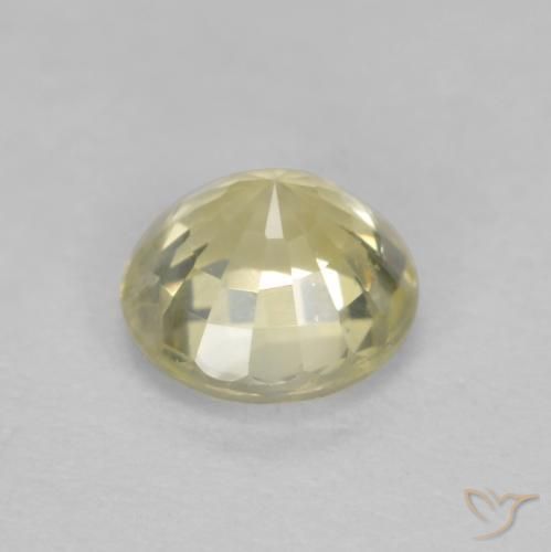 Safira Amarelo claro Natural 0.47ct, Redondo, VS