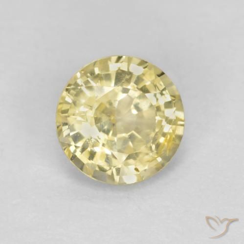Safira Amarelo Claro Laguna Natural 0.43ct, Redondo, VS