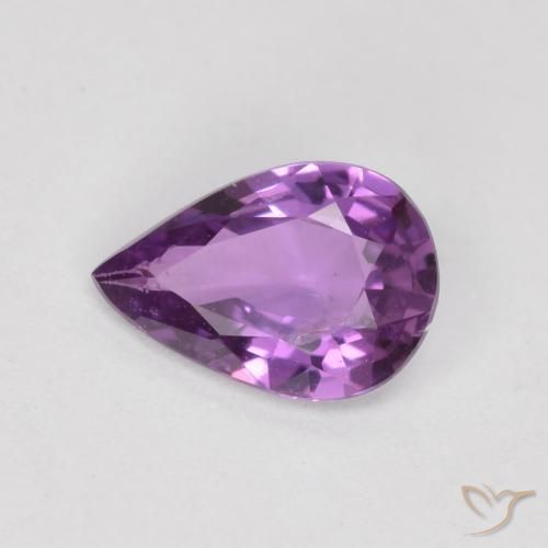 Safira Violeta Púrpura Natural 0.47ct, Formato de pêra, VS