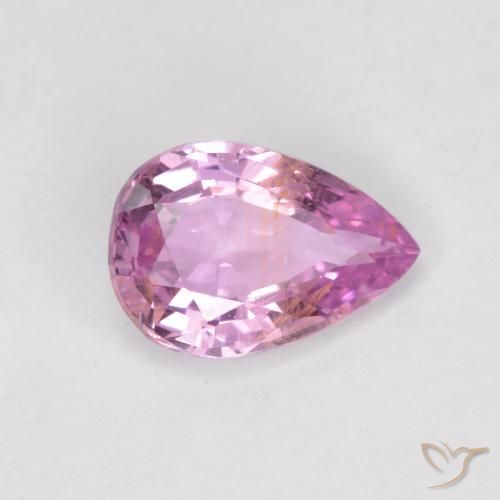 Safira Luz rosa Natural 0.59ct, Formato de pêra, VS