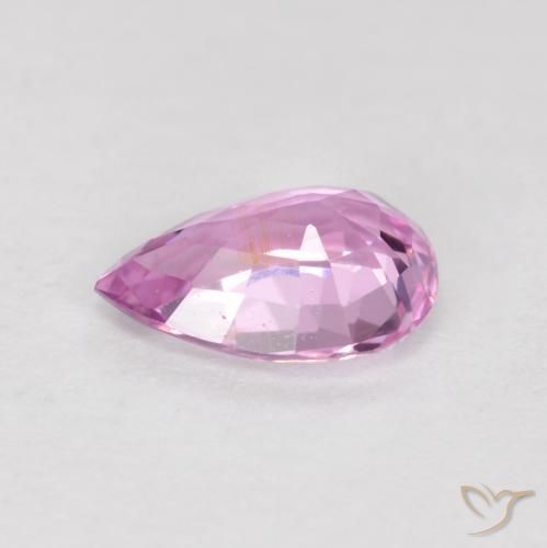 Safira Luz rosa Natural 0.59ct, Formato de pêra, VS