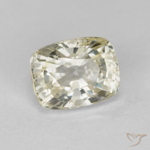 Safira Amarelo claro Natural 1.43ct, Almofada, VS