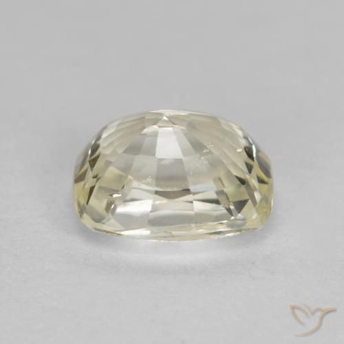 Safira Amarelo claro Natural 1.43ct, Almofada, VS