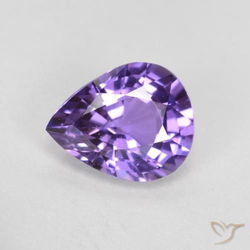 Safira Violeta Intenso Natural 0.66ct, Formato de pêra, VS-SI