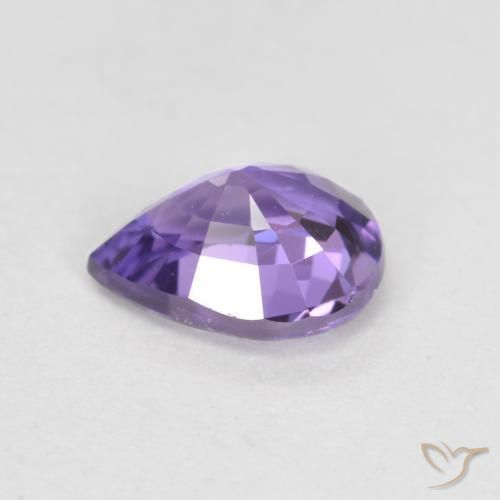 Safira Violeta Intenso Natural 0.66ct, Formato de pêra, VS-SI