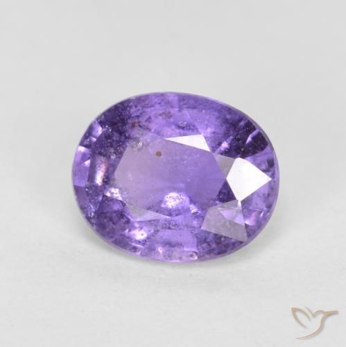 Safira violeta real Natural 0.77ct, oval, VS-SI