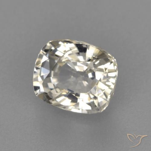 Safira Amarelo claro Natural 1.18ct, Almofada, VVS-VS