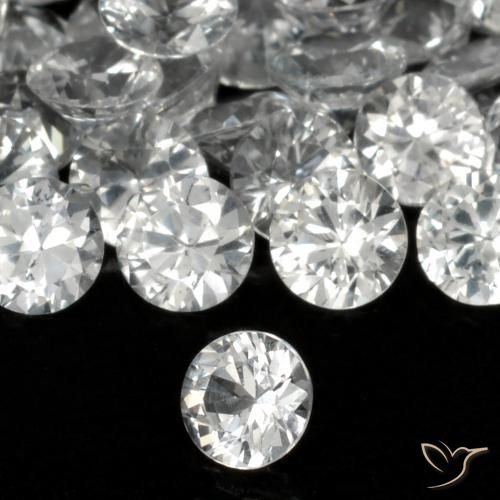 Safira Branco claro Natural 0.19ct, Redondo, VS
