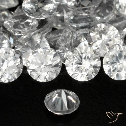 Safira Branco claro Natural 0.19ct, Redondo, VS