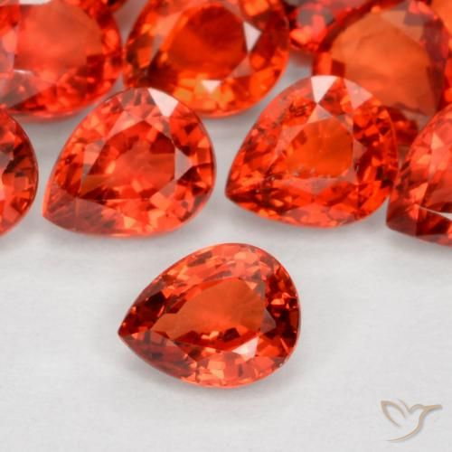 0.42ct Natural vermelho médio Safira, Formato de pêra, VVS-VS