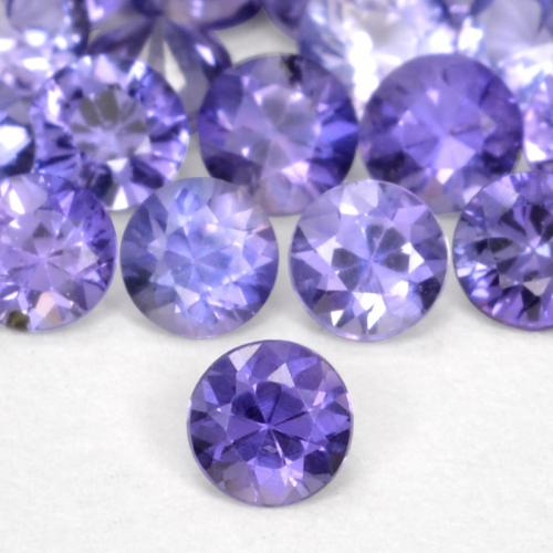 Safira Roxo profundo Natural 0.11ct, Redondo, VS