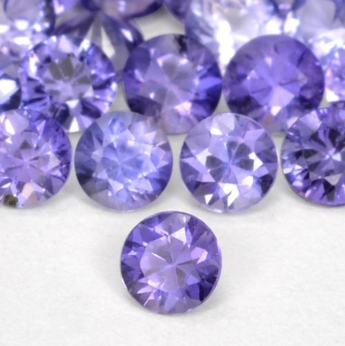 Safira Roxo profundo Natural 0.11ct, Redondo, VS