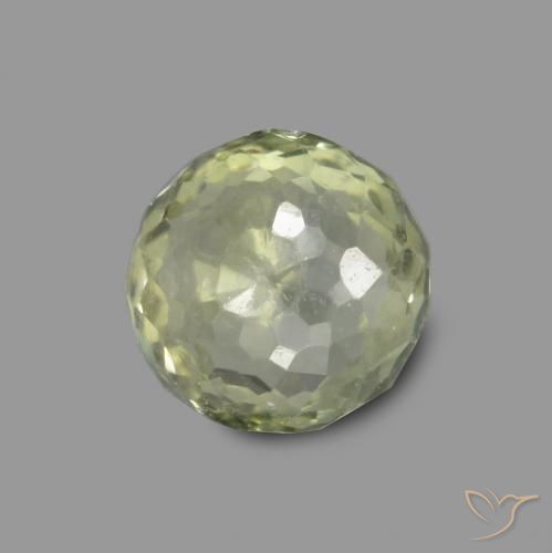 Safira Verde amarelado Natural 0.59ct, Redondo, VS-SI